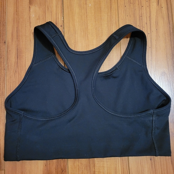 Nike Black Sports Bra with White Logo - Picture 2 of 3